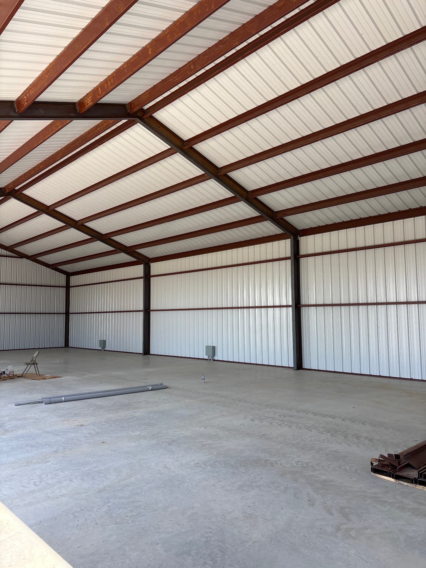 Steel structure erected